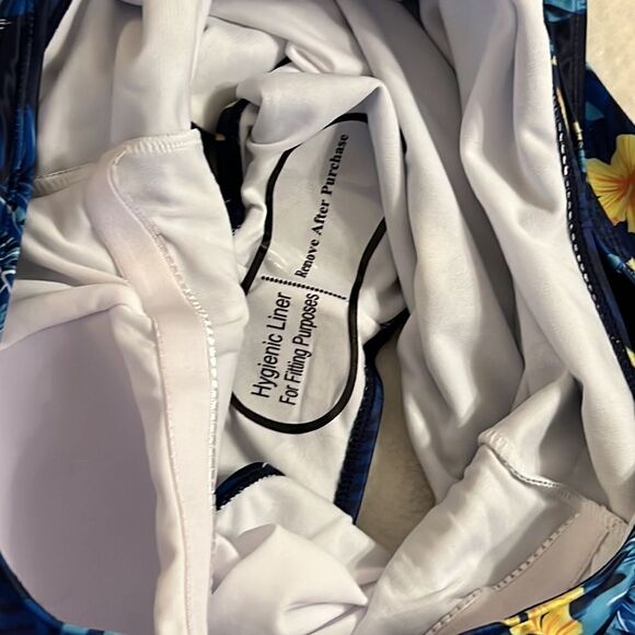 Nicole Miller Vibrant Blue and Yellow One-Piece Swimsuit - Picture 13 of 13